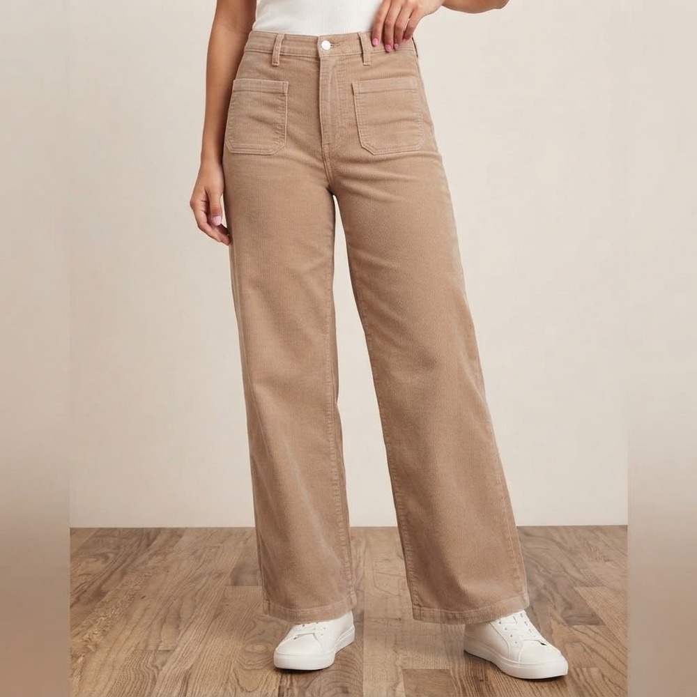 Universal Thread Tan Sailor Wide Leg Corduroy Pants Khaki 10R High Rise